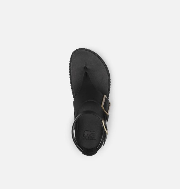 Sandalias Sorel Mujer - Roaming™ T-Strap Flat Negras - 90178-YNCA